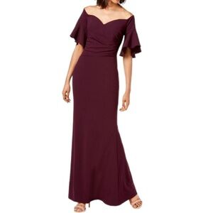 Calvin Klein Off Shoulder Burgundy/wine Gown size 16